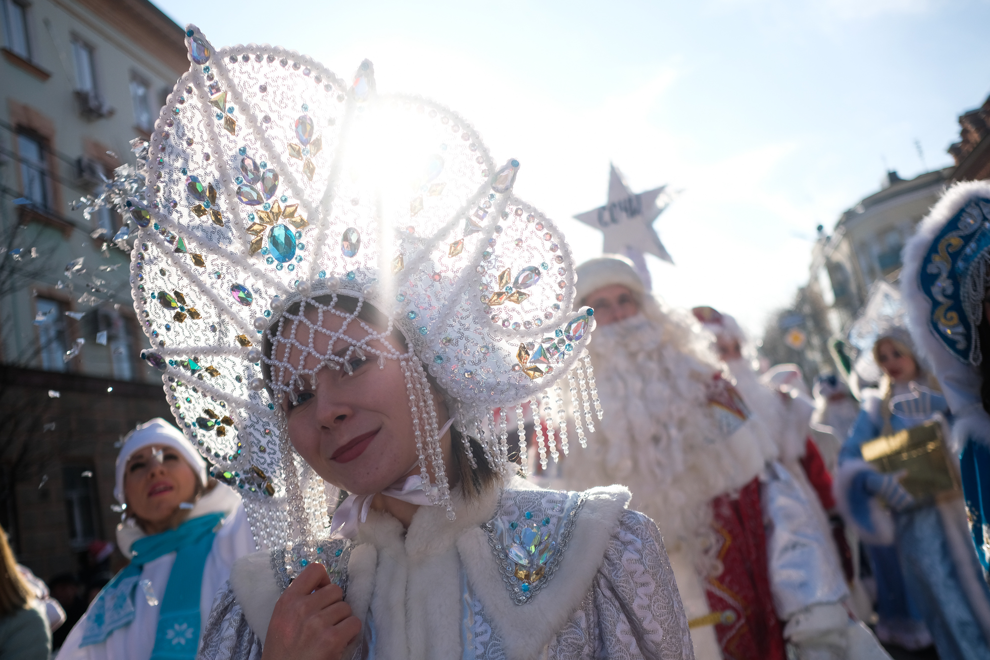 Шествие Дедов Морозов в Краснодаре