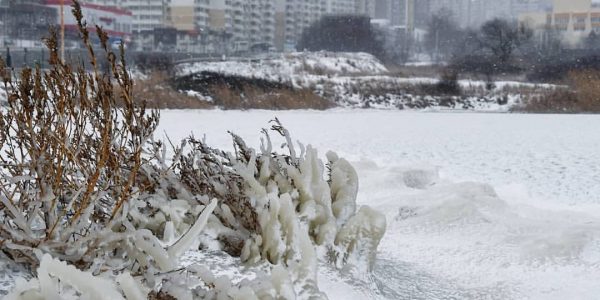 В Новороссийске замерзла Суджукская лагуна