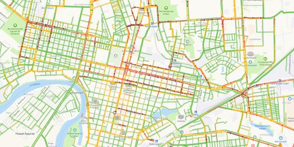 Перед длинными выходными пробки на дорогах Краснодара достигли 8 баллов