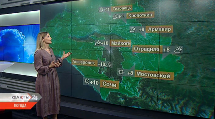 В Краснодарском крае 5 марта температура воздуха днем поднимется до +13 °С