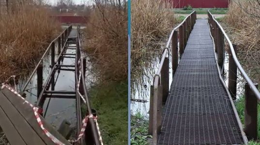 В Кореновске по просьбе жителей отремонтировали мост через реку Левый Бейсужек