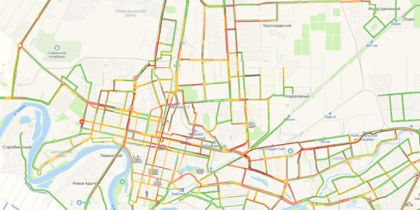 После сильного дождя Краснодар увяз в 10-балльных пробках