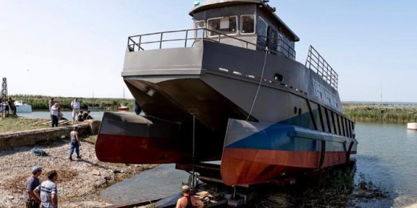 Ахтарская судоверфь впервые спустила на воду исследовательский борт «Черноморец»
