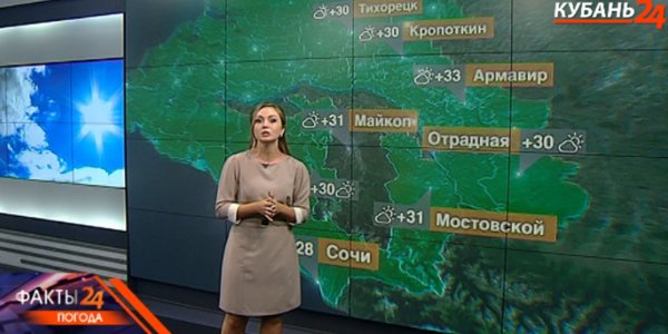 В Краснодарском крае 27 августа днем ожидается до +34 °С