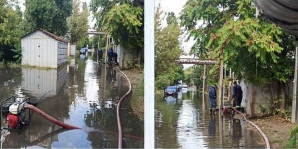 В Краснодаре из-за непогоды второй раз за неделю подтопило дома на улице Гудимы