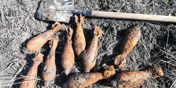 В Крымске местные жители откопали девять мин времен войны