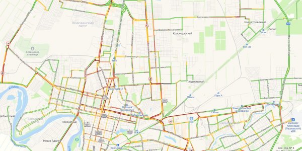 Краснодар застрял в 10-балльных пробках