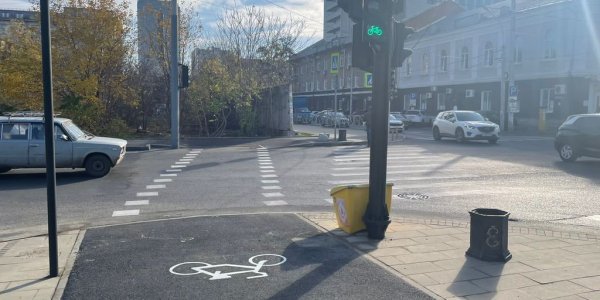 В Краснодаре возле цирка установили велосипедные светофоры