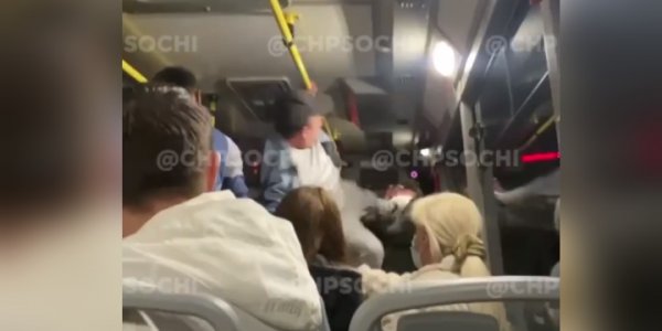 В Сочи мужчина жестоко избил пьяного пассажира автобуса. Видео