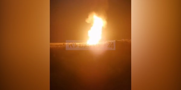 На Ставрополье загорелся газопровод, зарево от пожара видно с территории Кубани