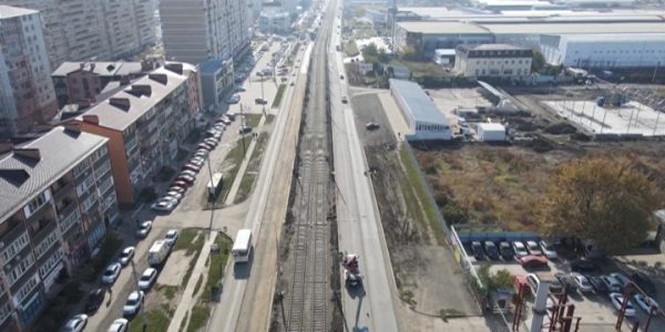 Строительство трамвайной ветки в Краснодаре: 6 дорожных переездов и 8 остановок