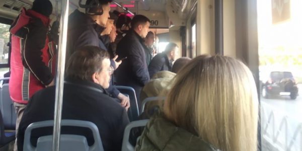 В Краснодаре состоялся пробный выезд трамвая по новым путям на улице Московской