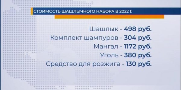 В России средняя стоимость набора для шашлыка за год выросла почти на 600 рублей