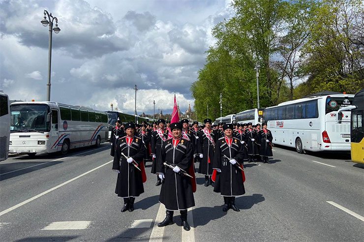 Казаки Кубанского казачьего войска приняли участие в параде Победы в Москве