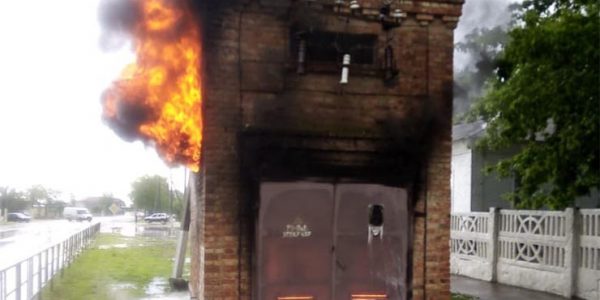 В Кавказском районе сгорел трансформатор
