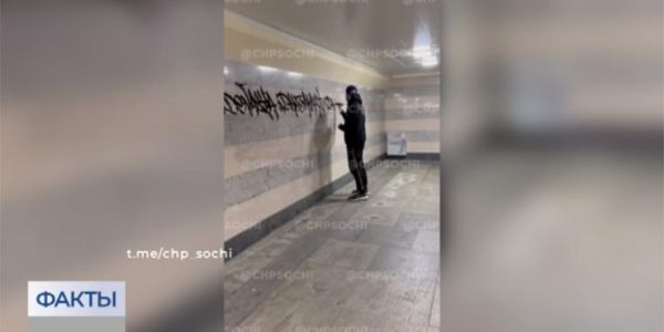 В Сочи мужчина разрисовал подземный переход на улице Донской