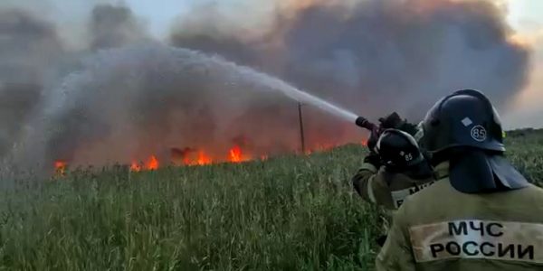 В Ростове-на-Дону загорелись 3,5 га камыша
