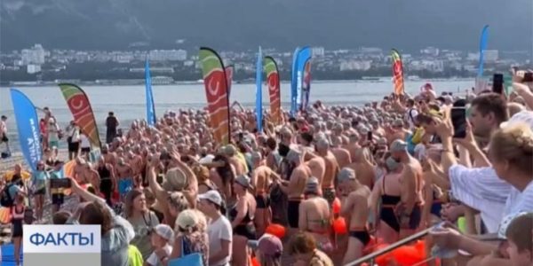 В Геленджике в заплыве «Морская миля» приняли участие сотни пловцов со всей России