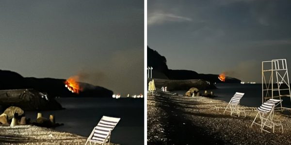 В Туапсинском районе на мысе Кадош тушат лесной пожар площадью 1,2 га