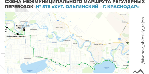 С 10 октября между Краснодаром и станицей Федоровской запустят прямой автобус