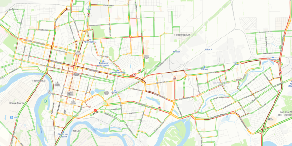 Краснодар в час пик увяз в 9-балльных пробках