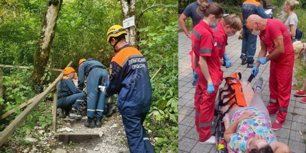 В Сочи спасатели эвакуировали туристку, повредившую ногу по дороге к водопаду Чудо-Красотка