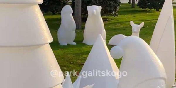 В парке «Краснодар» к Новому году устанавливают новые светящиеся арт-объекты