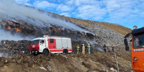 В Белореченском районе произошел пожар на полигоне ТКО