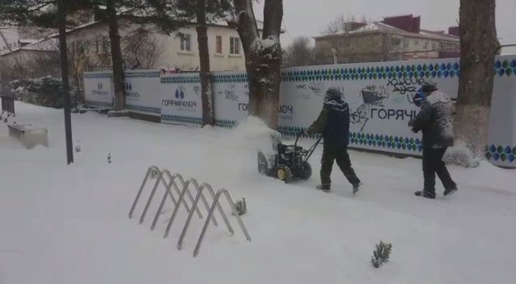 Высота снежного покрова в Горячем Ключе достигла 20 сантиметров