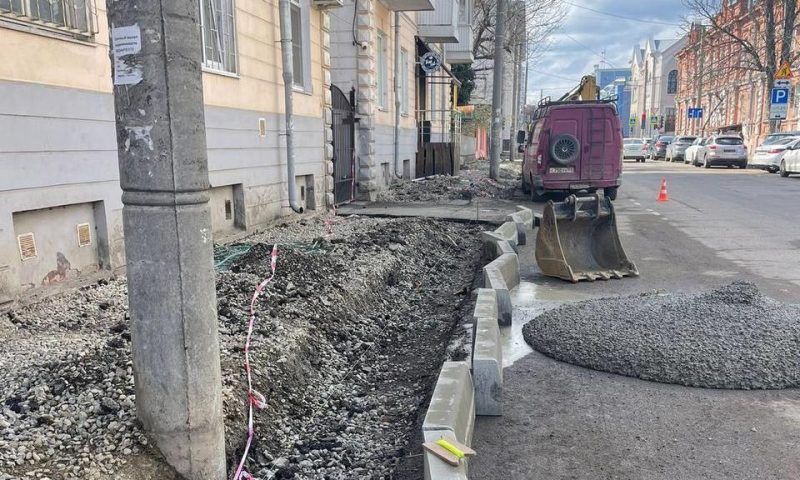 В центре Краснодара начали ремонтировать улицу Советскую