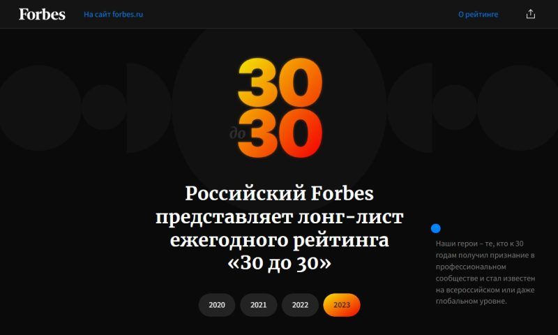 Три представителя Краснодарского края вошли в лонг-лист рейтинга Forbes «30 до 30»