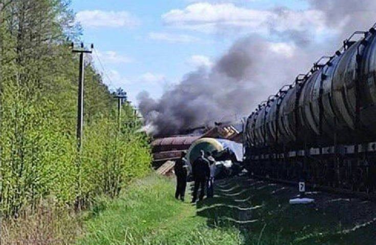 Сошедший с рельсов из-за взрыва поезд под Брянском оказался белорусским