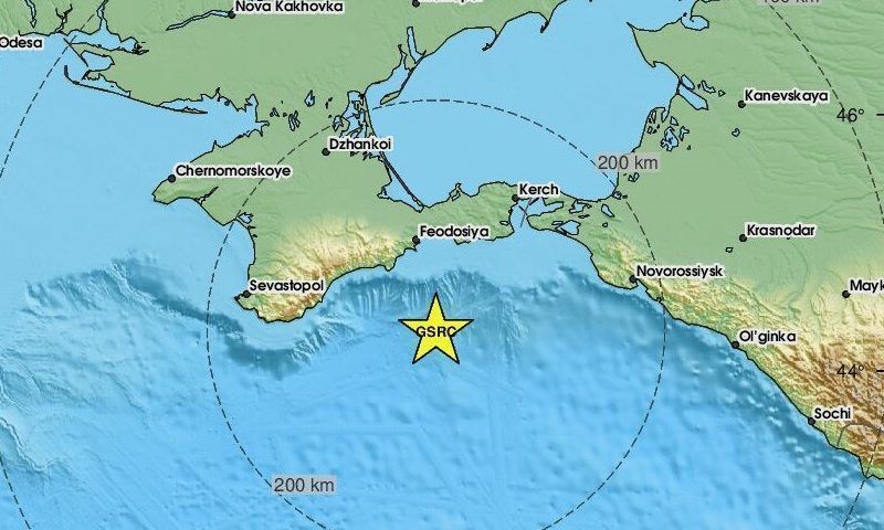 В Черном море произошло землетрясение магнитудой 3,3
