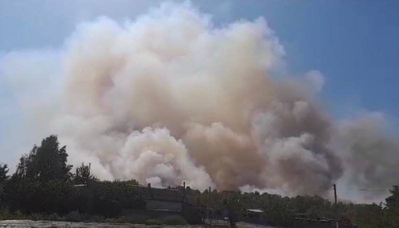 В Белореченском районе огонь охватил 400 кв. метров сухой травы