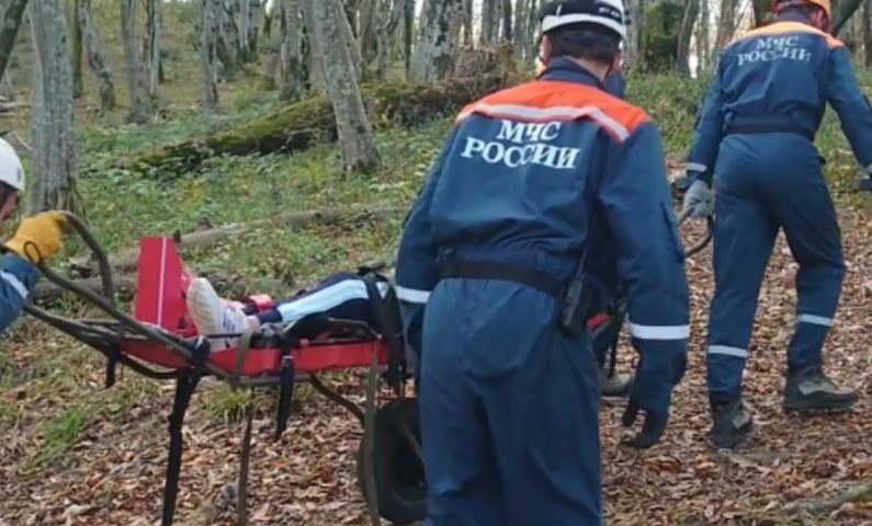 Спасатели вынесли из леса туристку, сломавшую ногу во время прогулки в Сочи