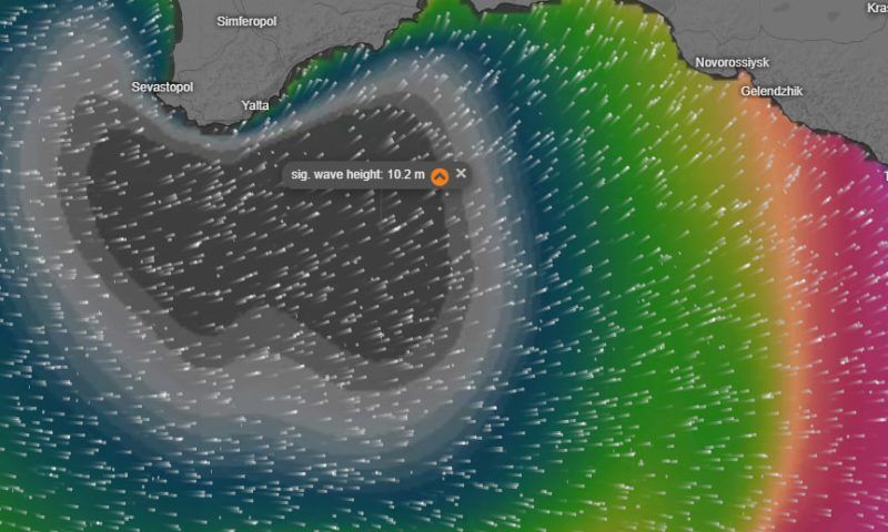 Ожидаемый небывалый шторм в Черном море начнется вечером 26 ноября