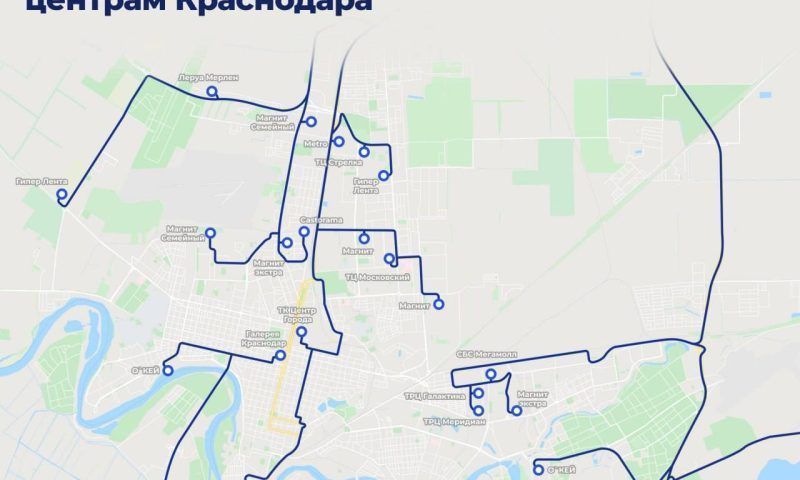 Мэрия Краснодара представила схему проезда грузовиков к ТЦ перед Новым годом
