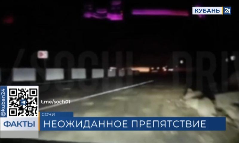 Ночной камнепад перекрыл часть автотрассы в Лазаревском районе Сочи