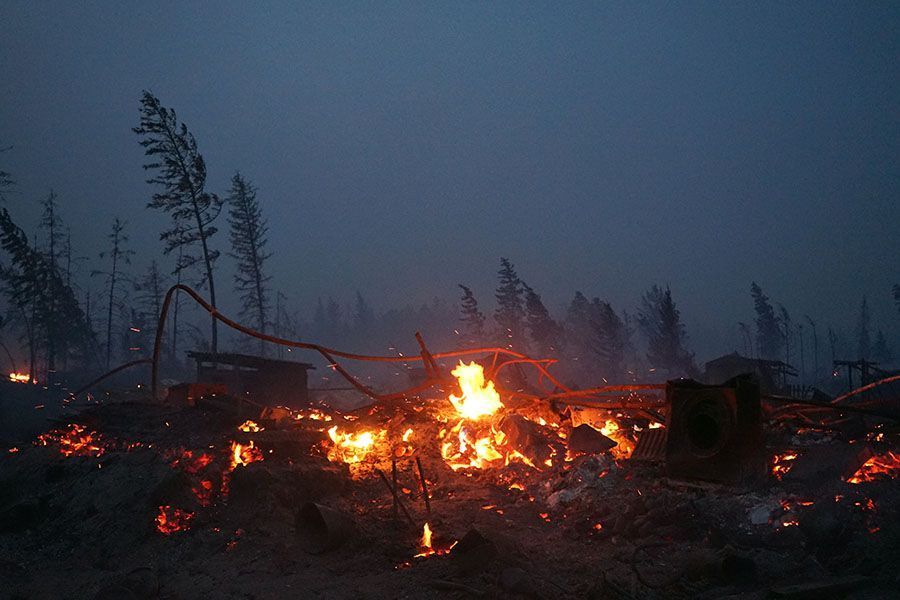 Yakut village of Byas-Kyuyol hit by wildfire