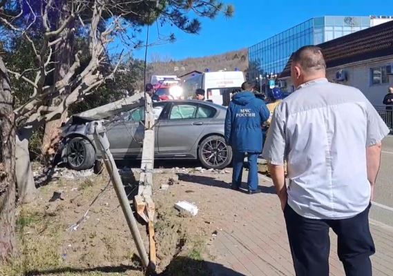 Свалил ЛЭП: водитель на BMW устроил ДТП в центре курортного села под Геленджиком
