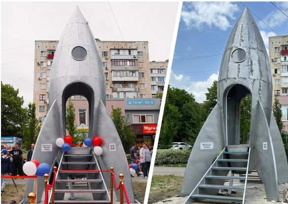 Недавно установленную в Краснодаре интерактивную ракету унесли на реконструкцию