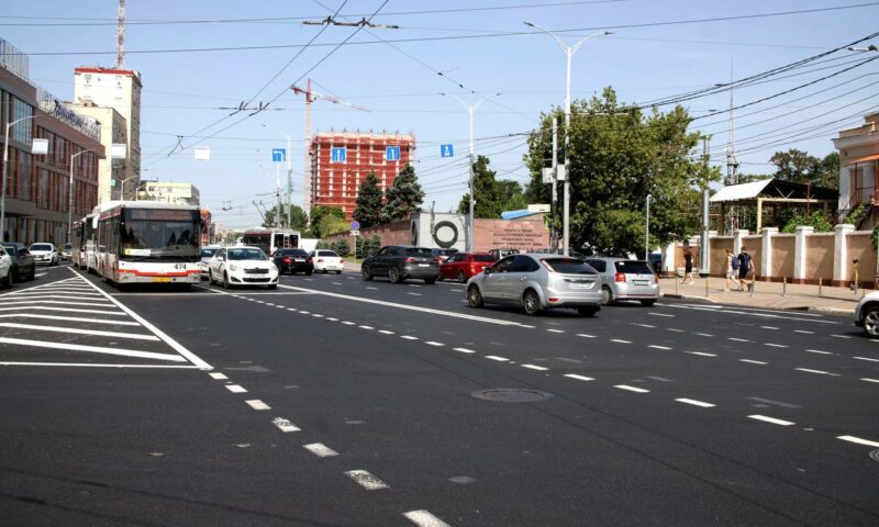 Завершили ремонт дороги на улице Северной в Краснодаре