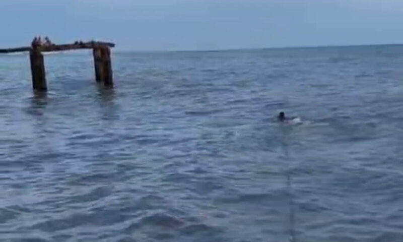 Двоих подростков чуть не унесло в море во время шторма на диком пляже в Сочи