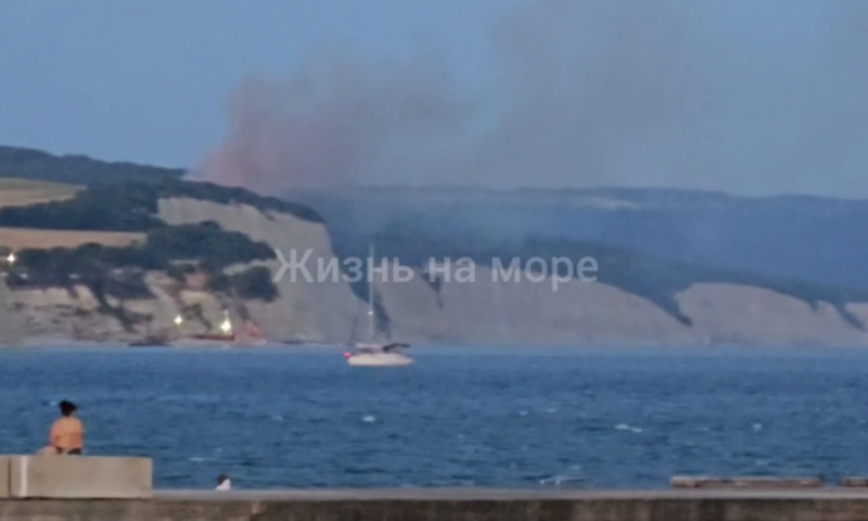 Новый пожар разгорелся на диком пляже между Новороссийском и Геленджиком