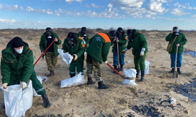 С территории парка «Анапская пересыпь» вывезли 35 тонн песка с мазутом