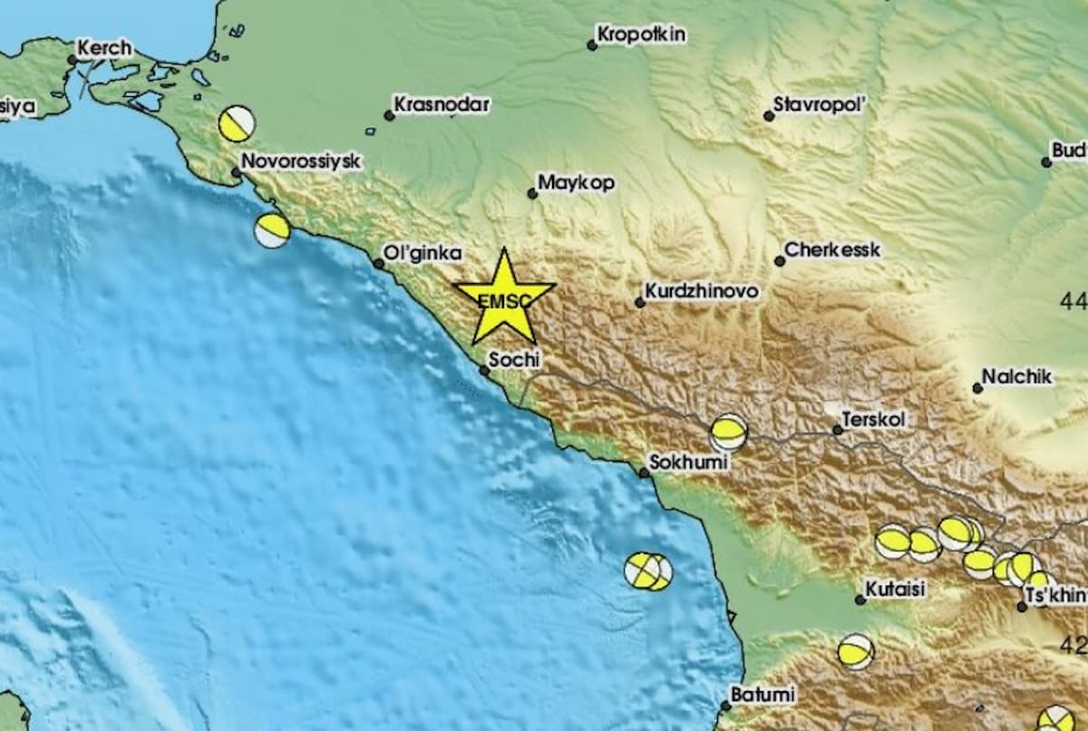 Землетрясение магнитудой 4,4 произошло 13 февраля в Сочи