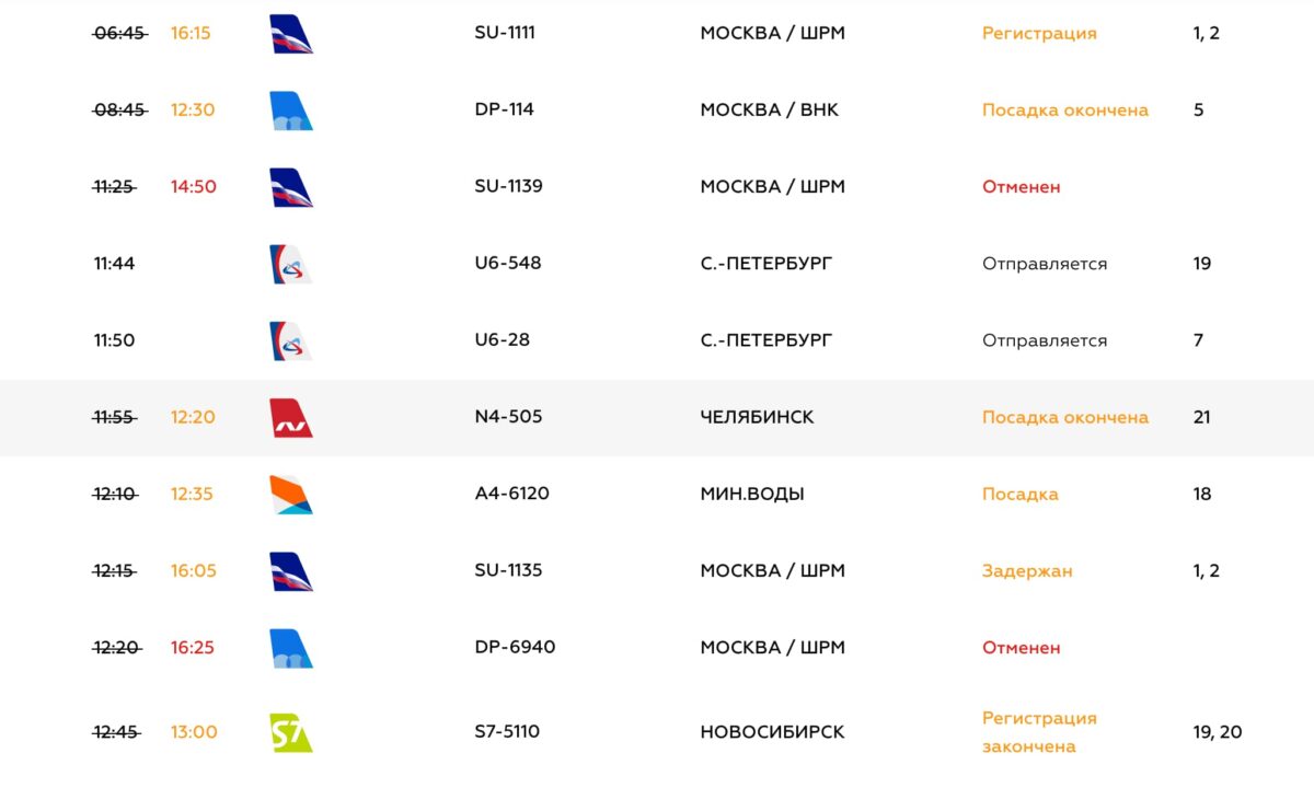 В аэропорту Сочи перенесли вылет и прилет почти 30 рейсов