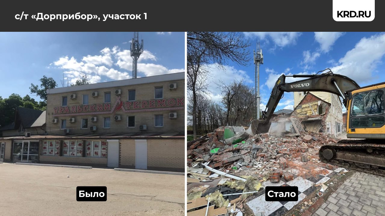 Незаконную гостиницу снесли в районе Ростовского шоссе в Краснодаре