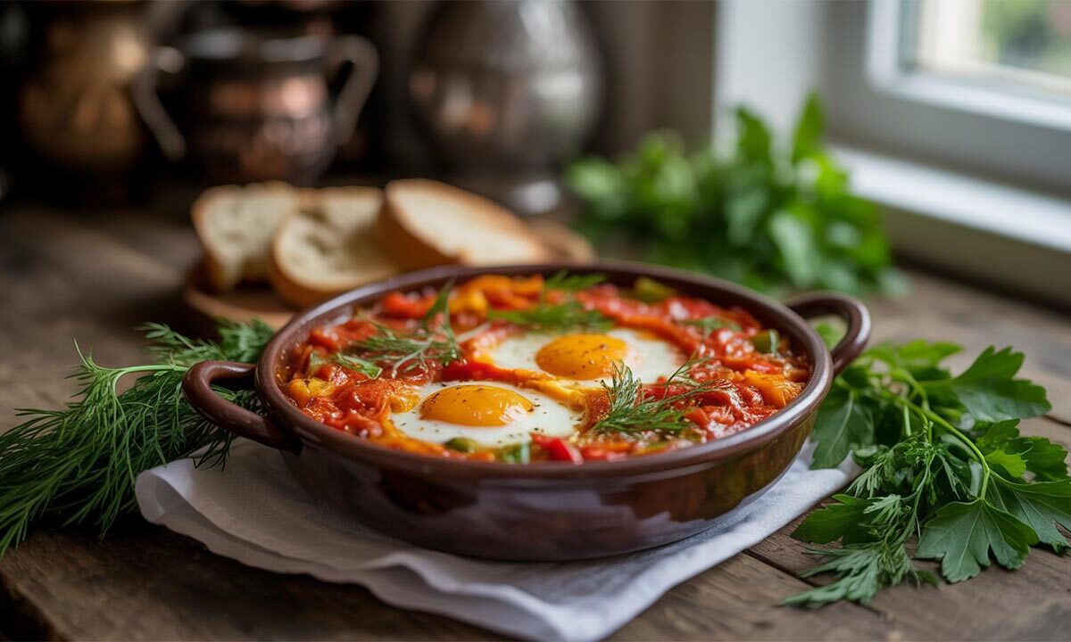 Простейший вкусный завтрак: шакшука по-кубански