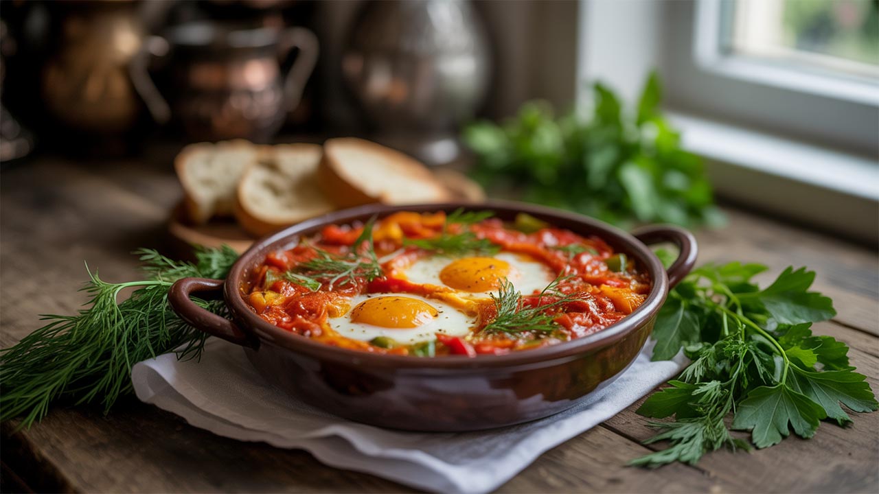 Простейший вкусный завтрак: шакшука по-кубански